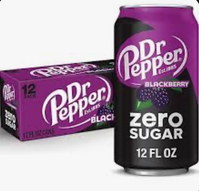 🤩ZERO🤩 1x 12oz 12pk Dr. Pepper BlackBerry Zero Sugar Cans