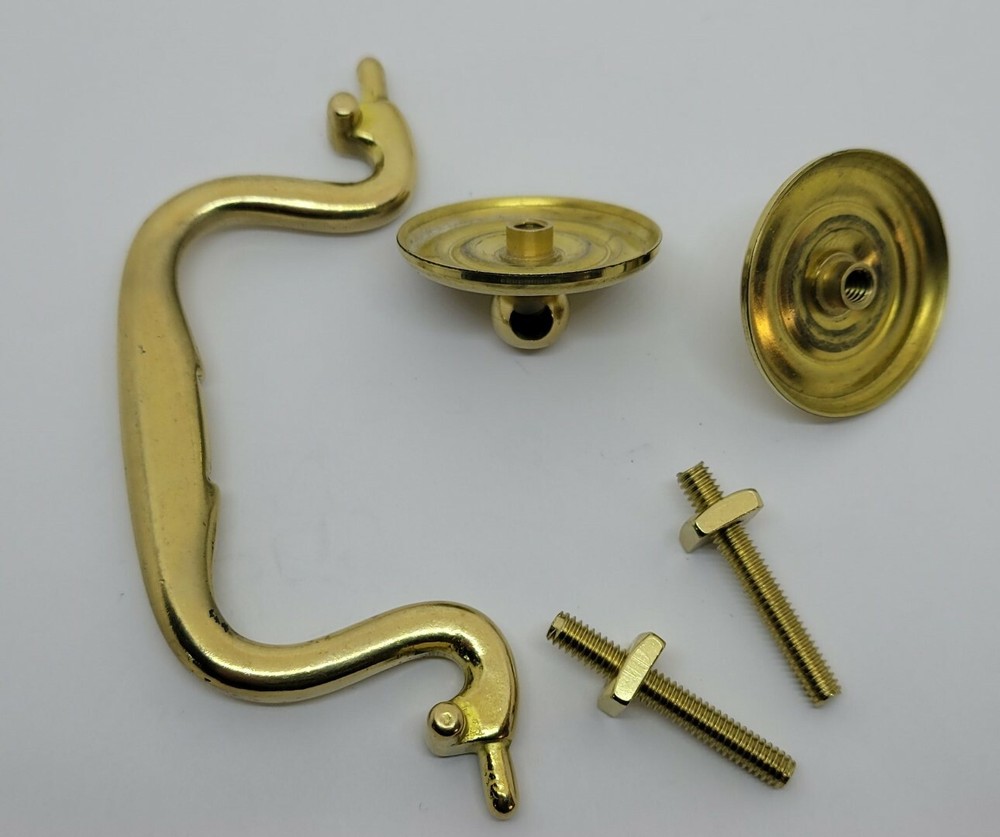 2.5, 3, 3.5" Centers Queen Anne Style Swan Neck bail pull handle solid brass new