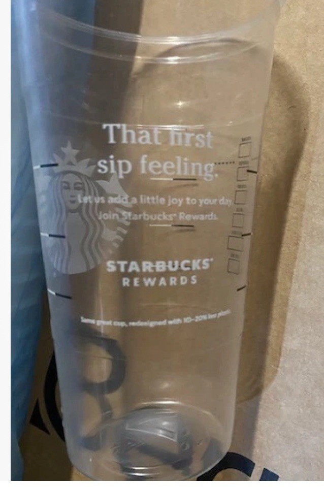 (40 PACK) SEALED, STARBUCKS Disposable Clear Plastic CUPS (26 oz)