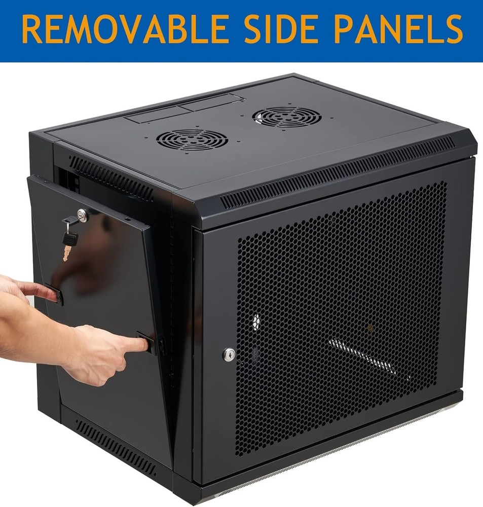9U Wall Mount Server Cabinet - Secure Locking Network Rack, Heavy Duty Design
