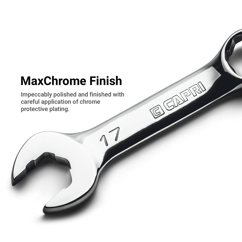 8mm WaveDrive Pro Stubby Combination Wrench for Regular Rounded Bolts