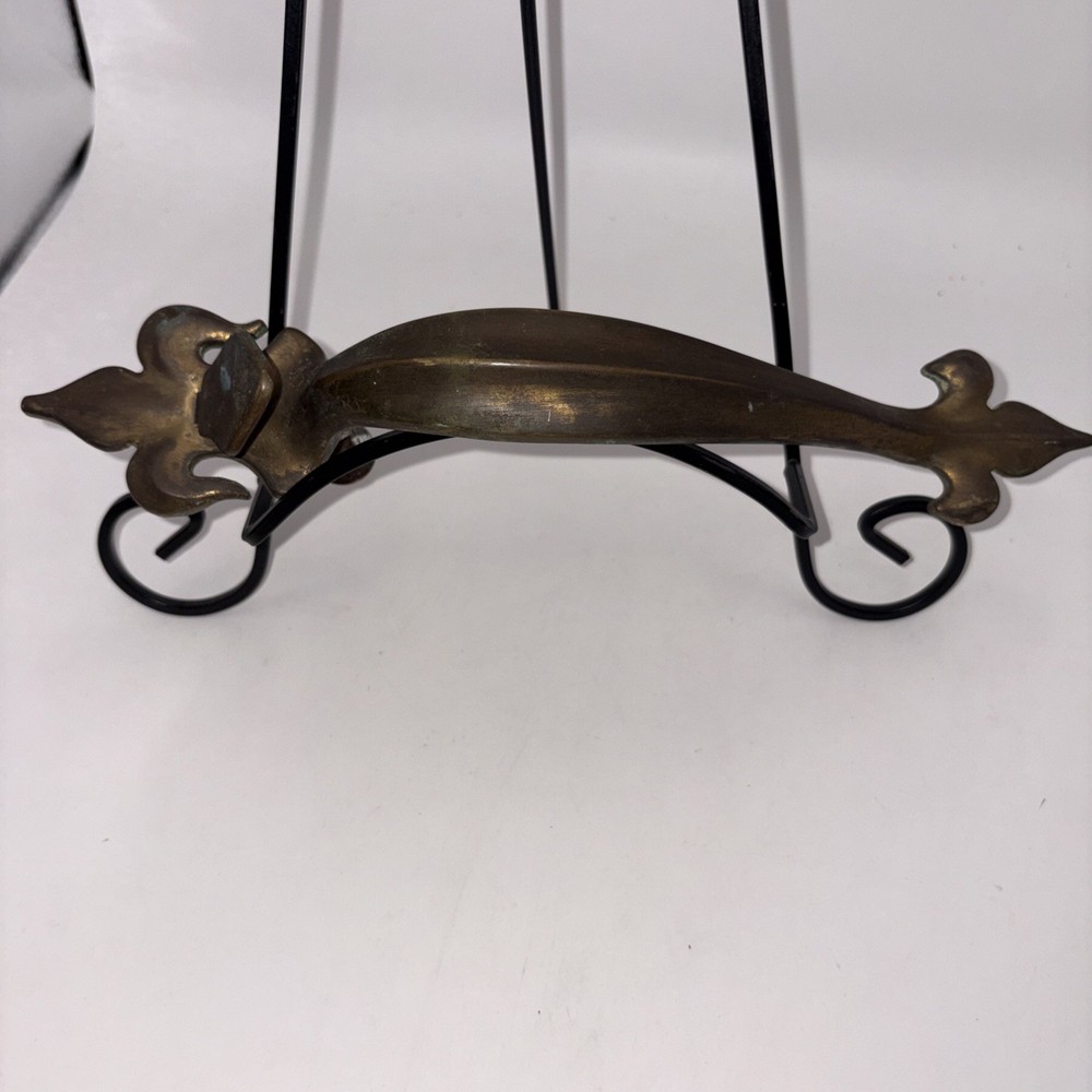 Antique large brass door pull  11”