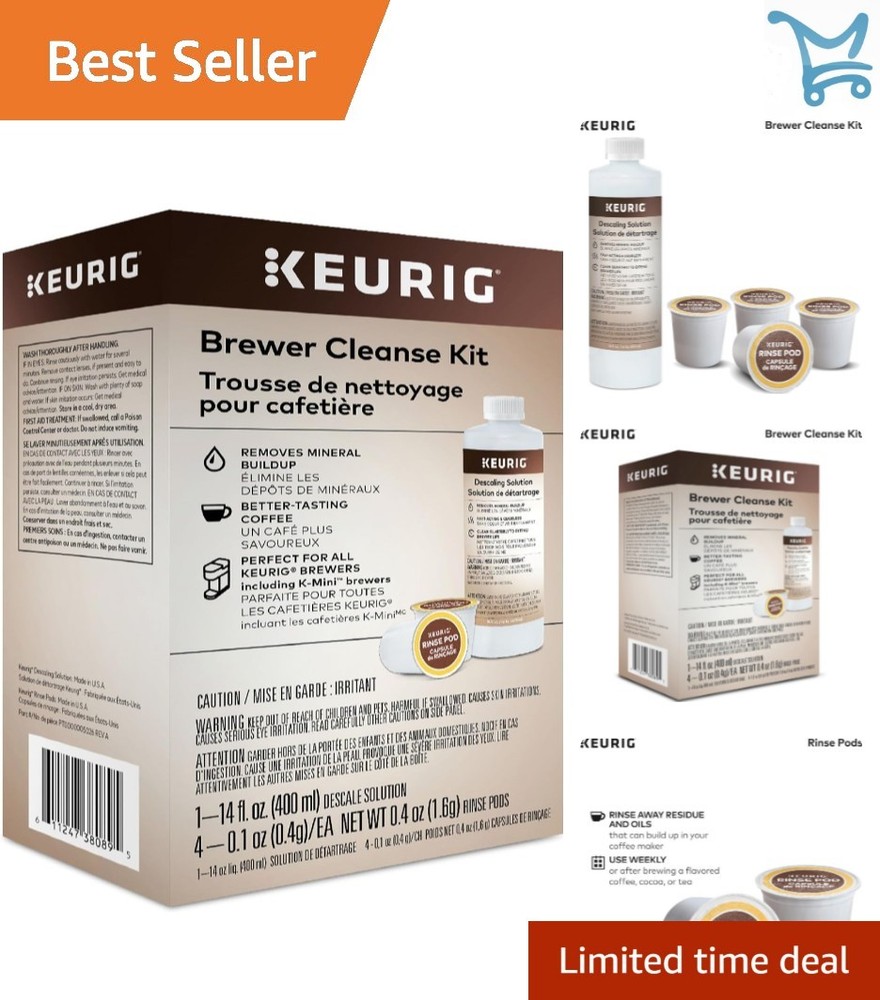 Coffee Maker Descaling Solution Unscented Deep Cleaning Kit Compatible