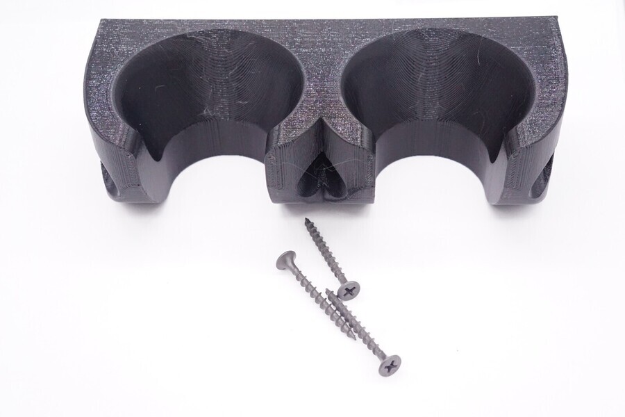 Wall Mounted Holder for Two MagLite D Cell Flashlights *BLACK*