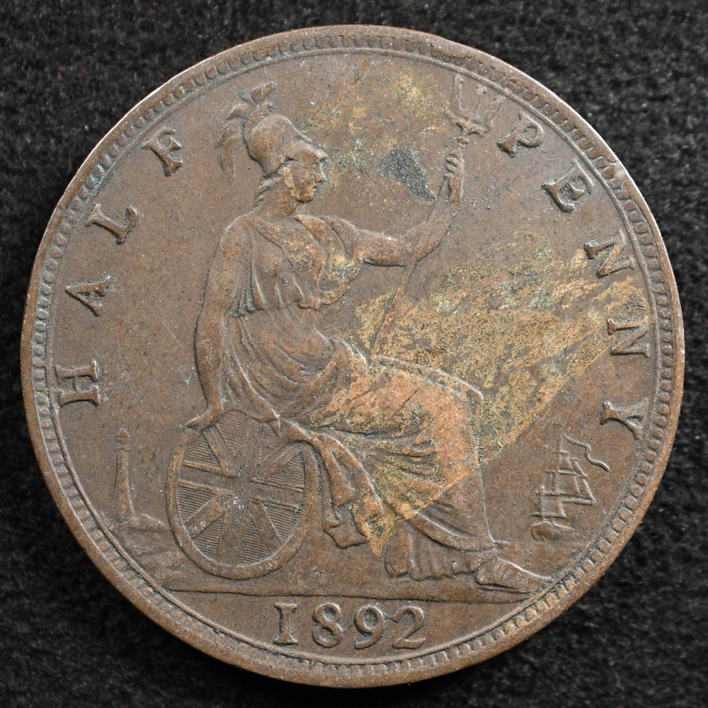 Great Britain 1/2 Penny 1892, Coin, Inv#E211