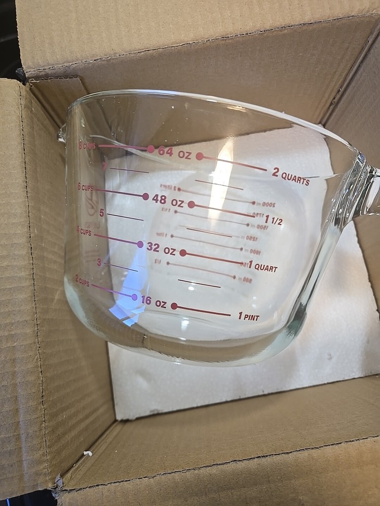 Mixing Bowl Liquid Measure Cup, Glass Tupperware Bakeware.