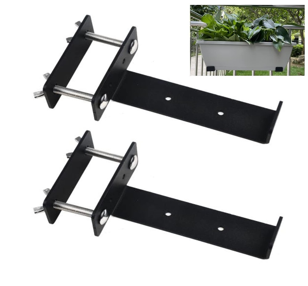 6 Inch Deck Railing Planter Box Brackets Black