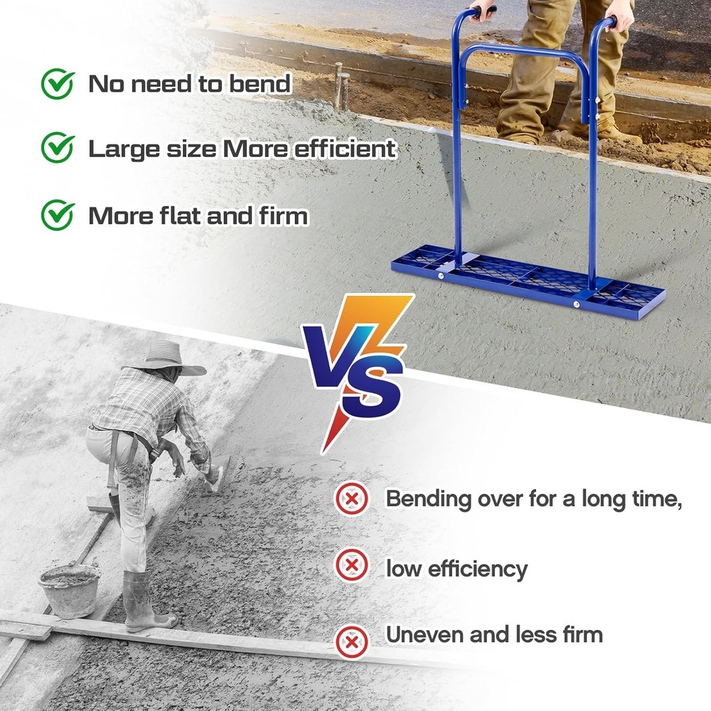 36" Concrete Tamper with 33.8" Handle for Effortless Compaction
