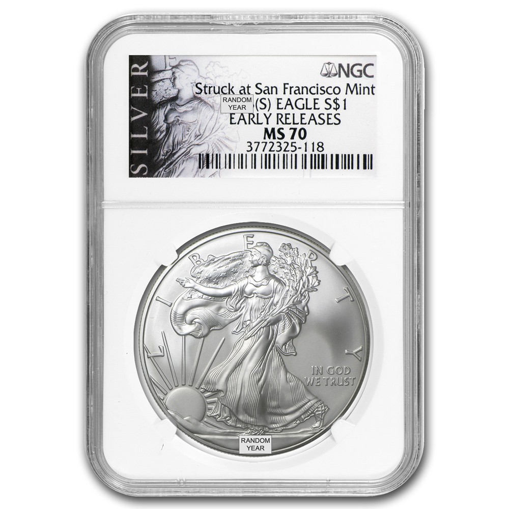 1 oz American Silver Eagle MS-70 NGC (Random Year)
