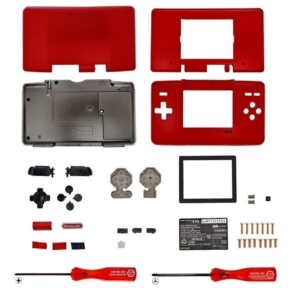 Replacement Housing for Original Nintendo DS Shell Screen Tools Red Black