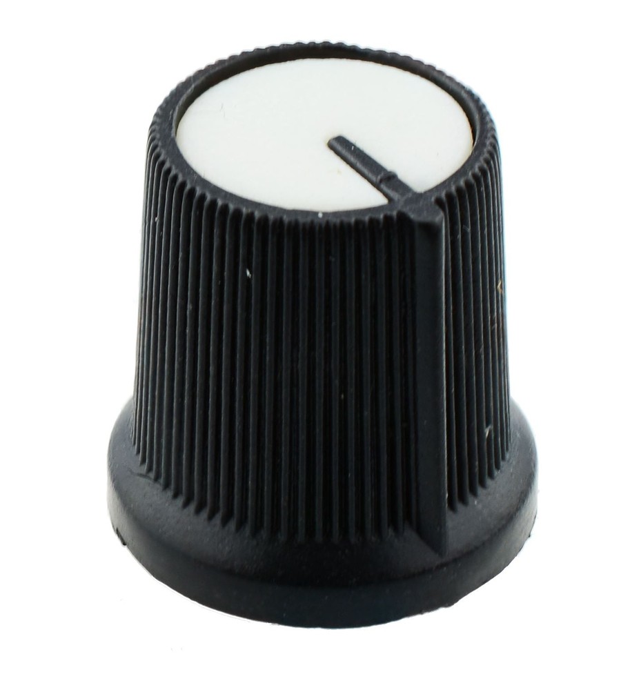 White 6mm Pointer Control Knob Potentiometer