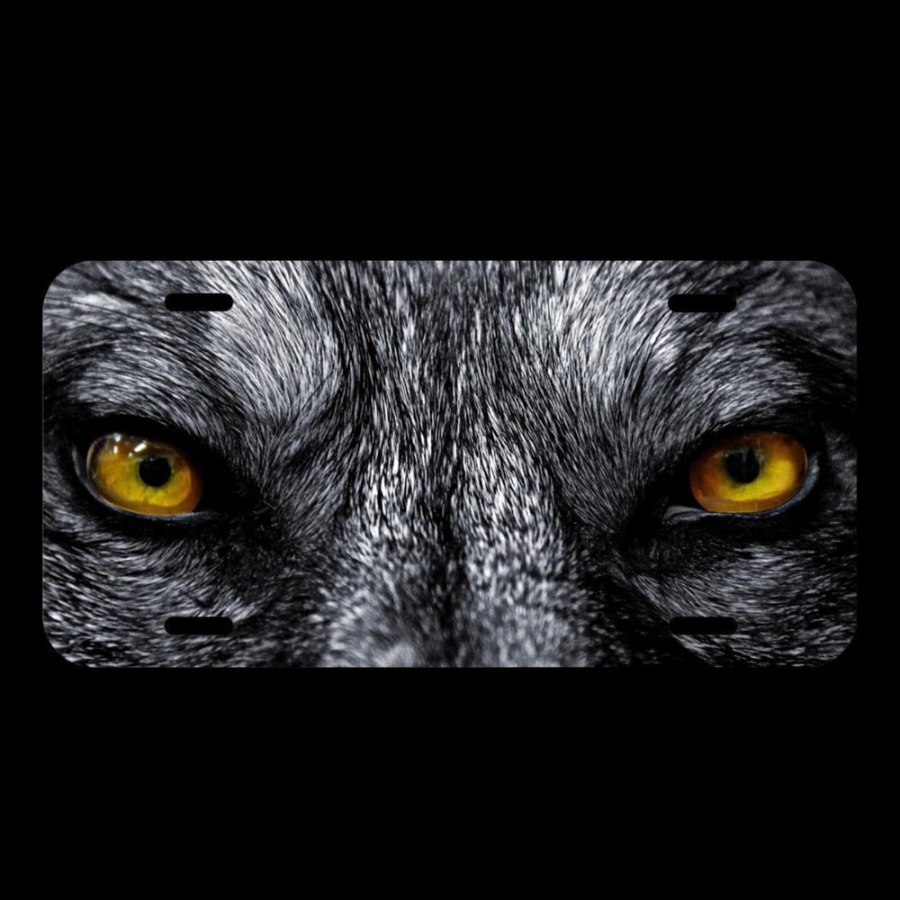 Wolf Eyes Wolves License Plate Tag