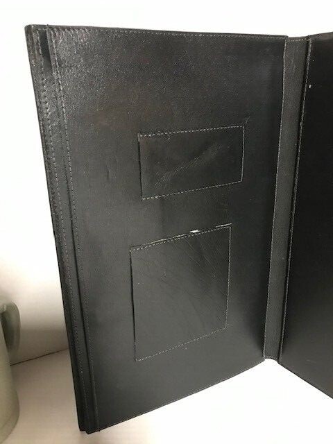 Padfolio/portfolio brown leather type snakeskin edged notebook