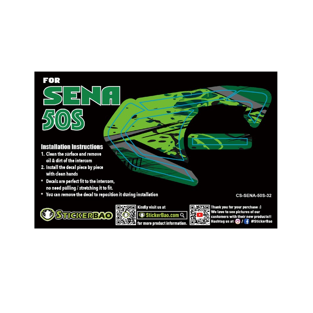 Leaf Device Surface Sticker For SENA 50S Intercom x1