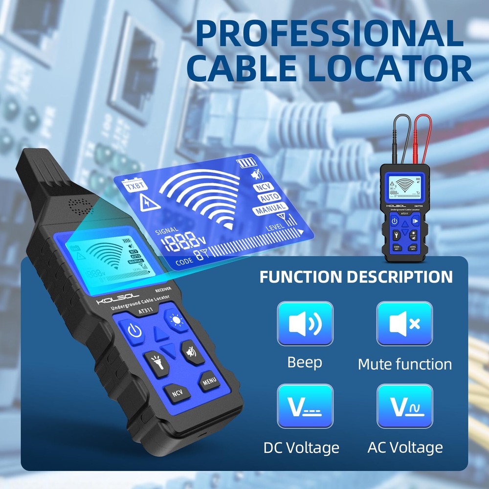 KOLSOL NF-826 Underground Cable Wire Locator Network Cable Tester Wire Tracker
