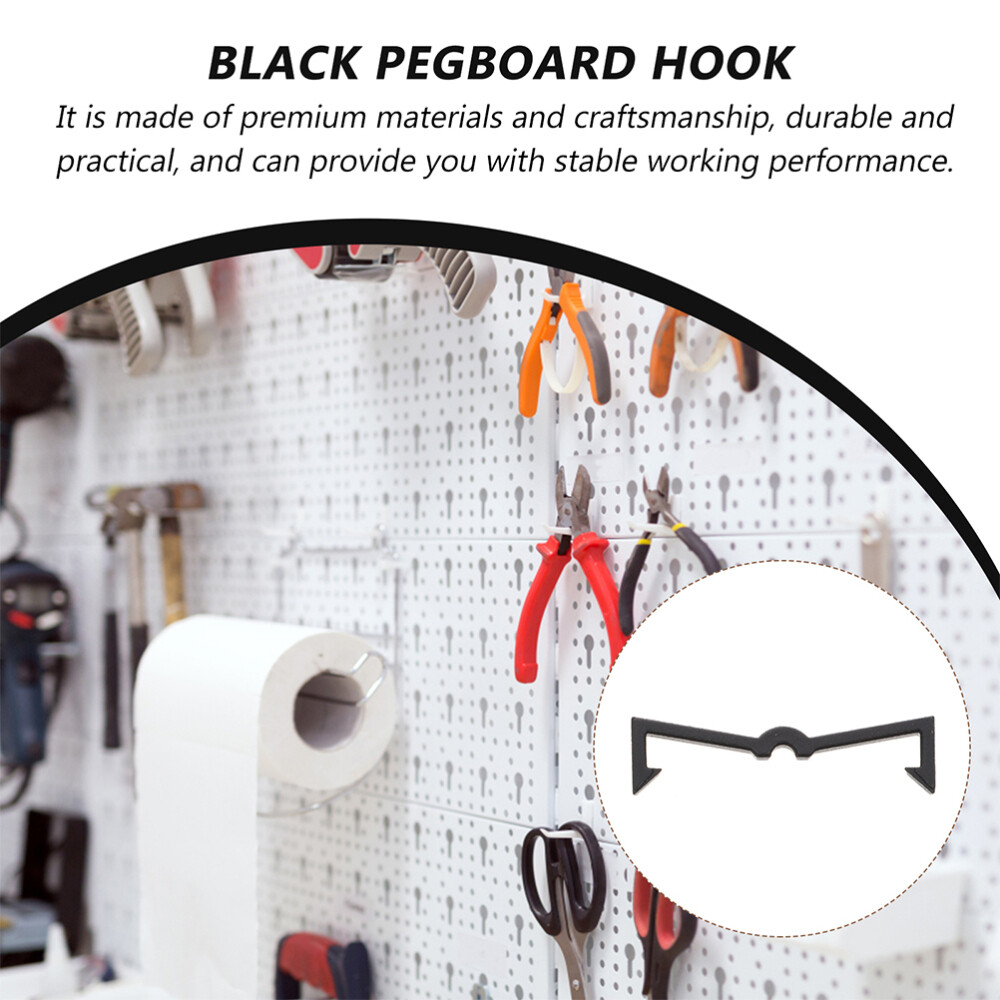 50PCS Pegboard Hook Secure Clips Portable Pegboard Locks Plastic Locks Black