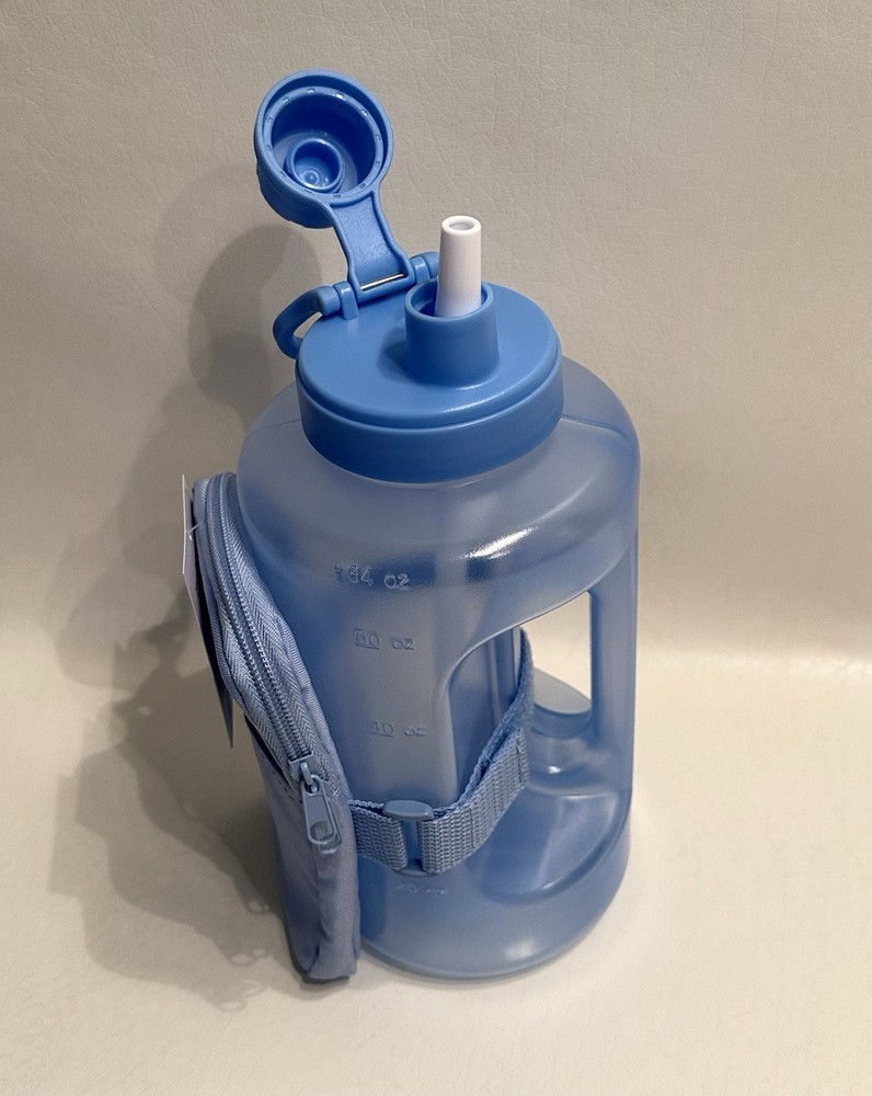 Mainstays - 64oz Blue Plastic Water Bottle and Accessory Bag