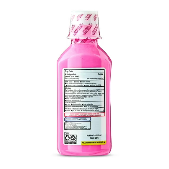 Equate Upset Stomach Relief Bismuth Liquid, Regular Strength, 16 fl oz, 2 Pack