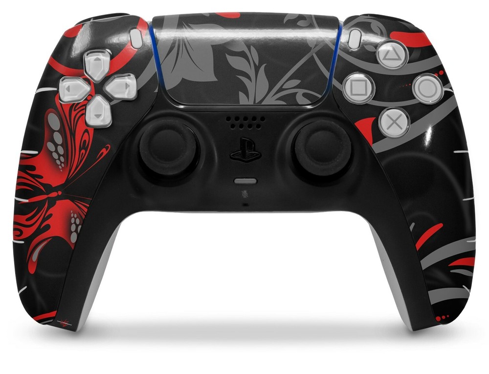 Skin Sony PS5 Controller Twisted Garden Gray and Red