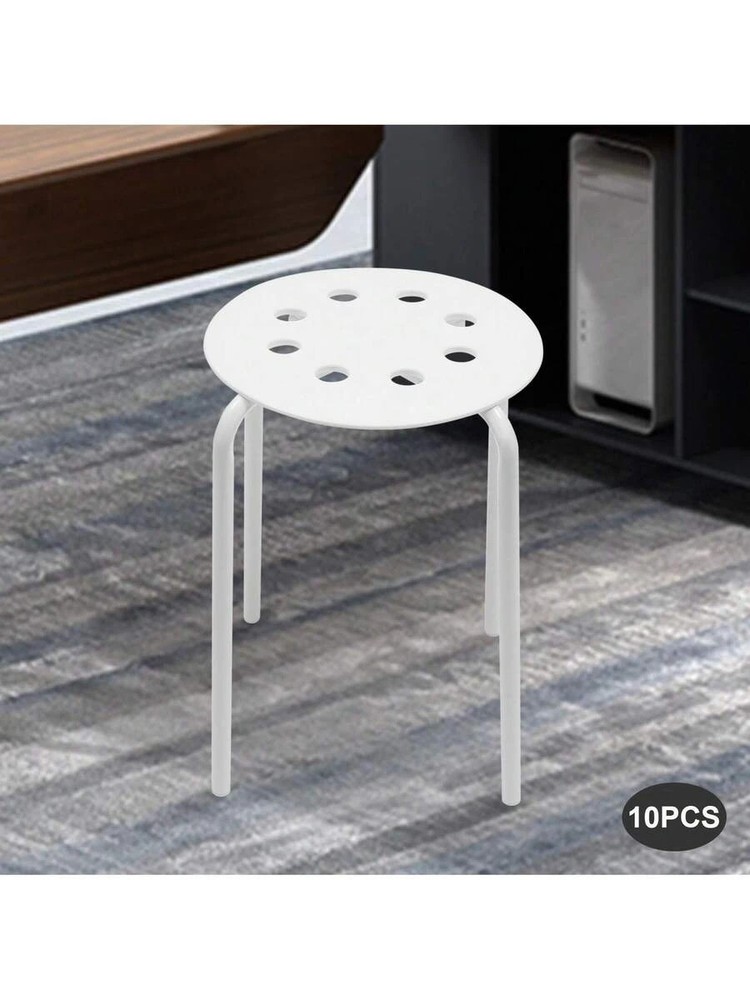 NEW 10-Pack Stackable Stools White 551lbs-881lbs Load FREE SHIPPING