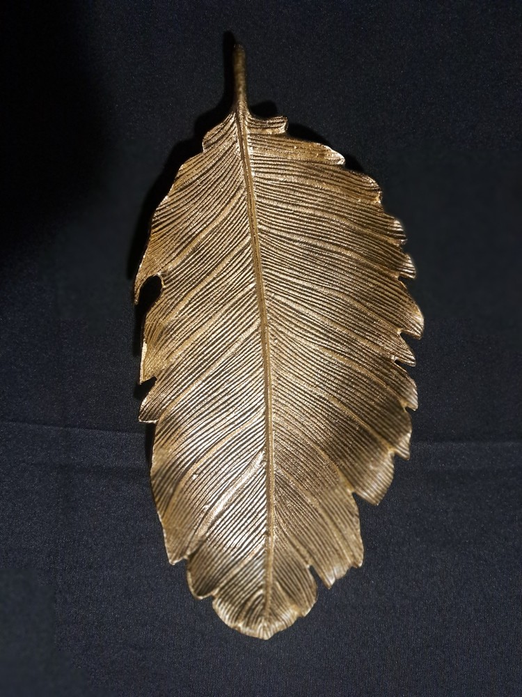14 Inch Brass Leaf Dish/Platter