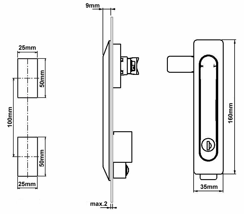 Swing Handle Lock / Latch Keyed Alike