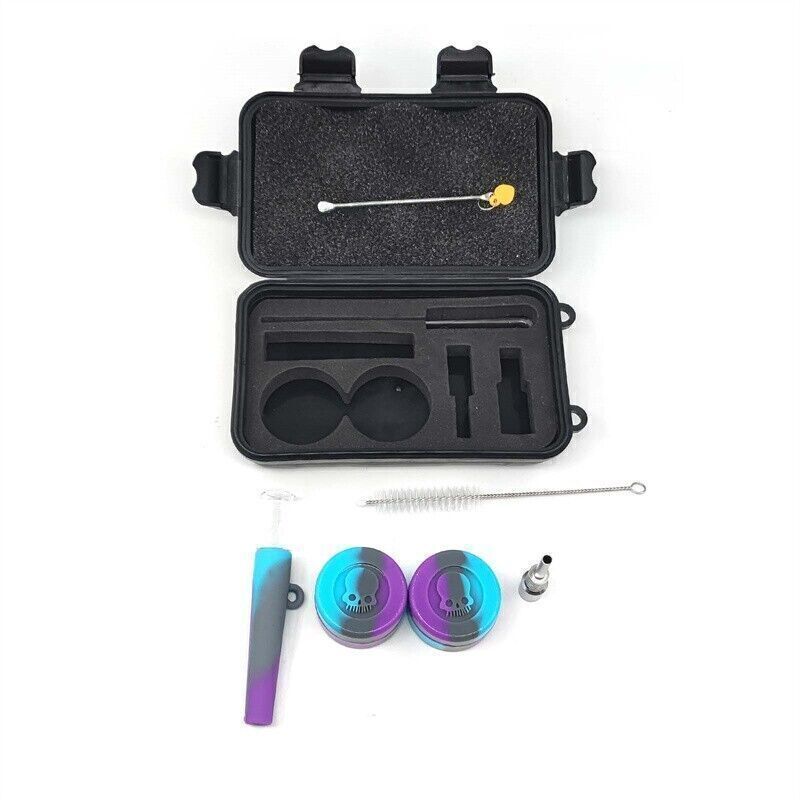 Random Color Silicone Pipe + Metal Accessory Set with Storage Case Durable