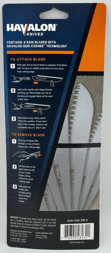 Havalon Saw Blades 3 Blades & 2 Holder
