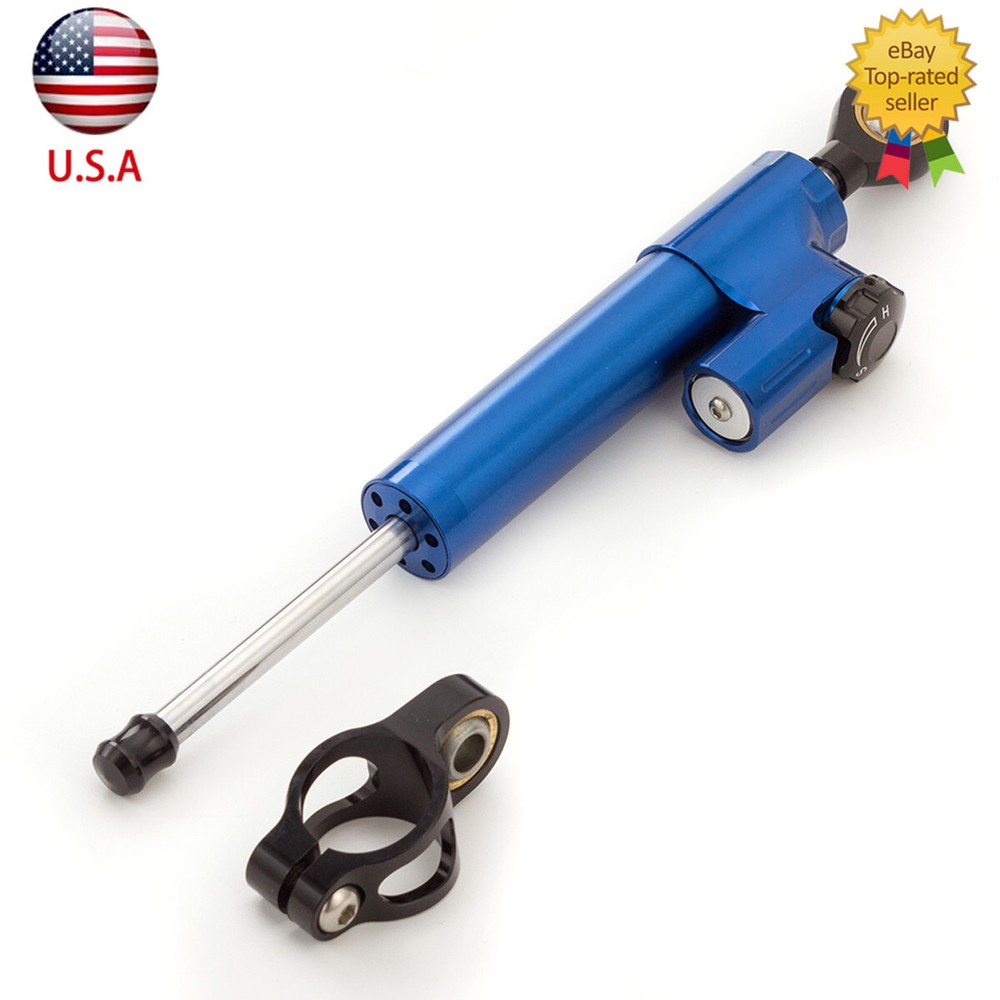 255mm CNC Steering Damper Linear Stabilizer Reversed Shock Absorption Universal