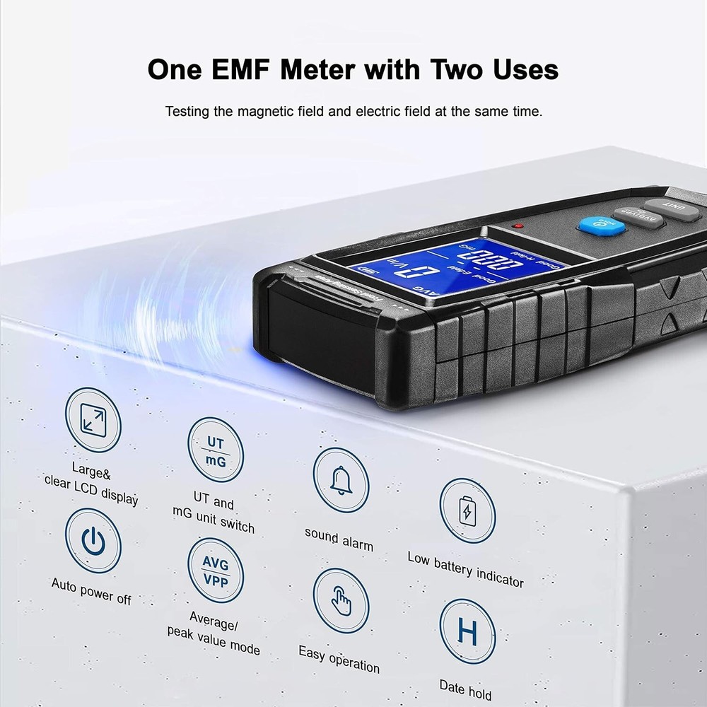 ERICKHILL EMF Meter, Detects Electric and Magnetic Fields, Not RF, Handheld Digi