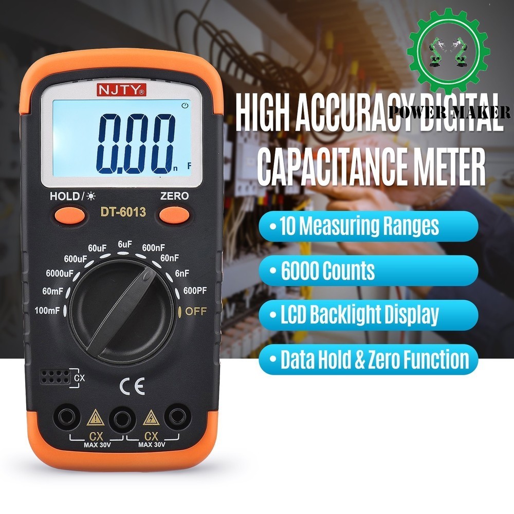DT6013 Measuring Capacitor Digital Capacitance Meter Capacitance Tester