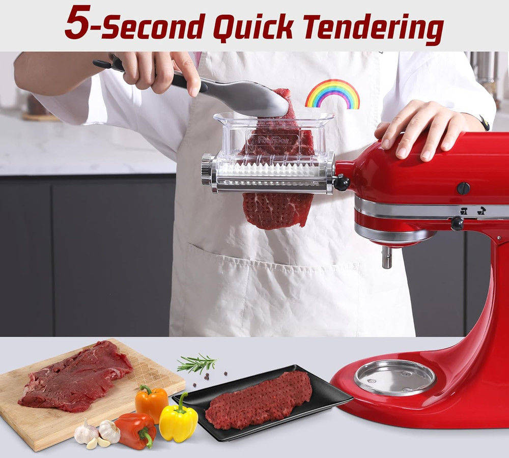 Meat Tenderizer Attachment for Kitchenaid Stand Mixers, 3 Adjustable Thickness,