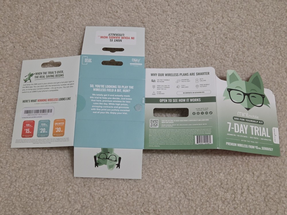 Mint Mobile 7-Day Trial Sim Card