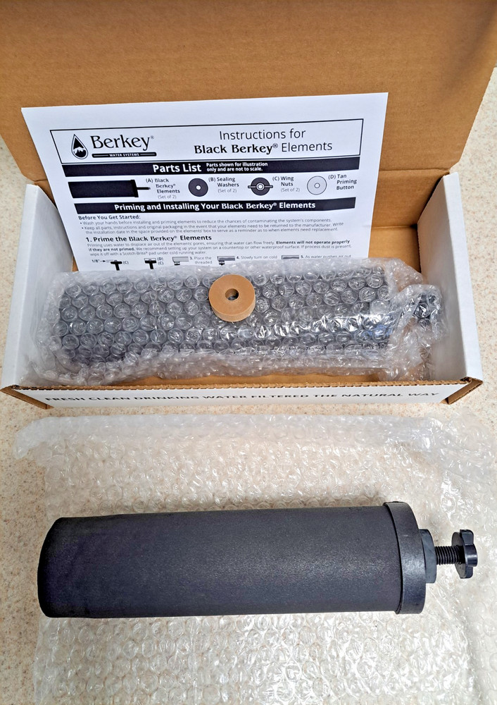 2 NEW - Genuine Black Berkey Purification Elements BB9 Water Filter 9” NMC
