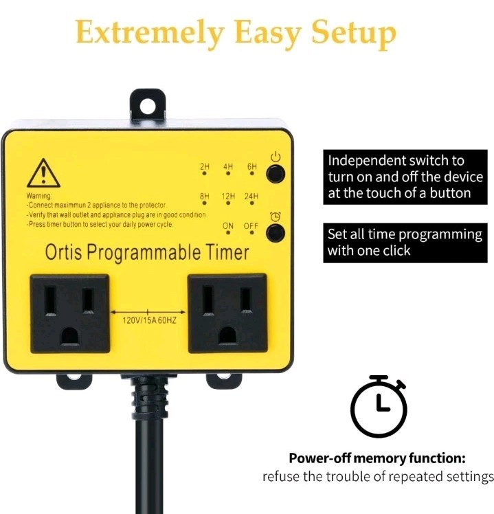 Above Ground Pool Timer, Ortis Smart Pool Timer with One-Button Operation, for S