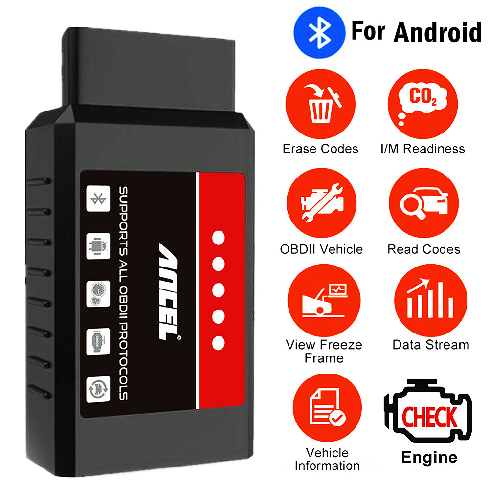 Ancel ELM327 Bluetooth Code Reader OBD2 Scanner Automotive Diagnostic Scan Tool