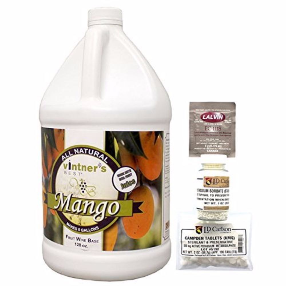 Complete Fruit Wine Base - Mango for Home Wine Making 128 oz. Jug
