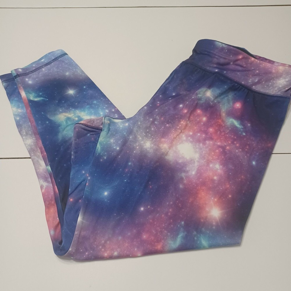 Zone Pro Women Pant Purple Galaxy Stretch Pull Ons Plus 3X Polyester Leggings