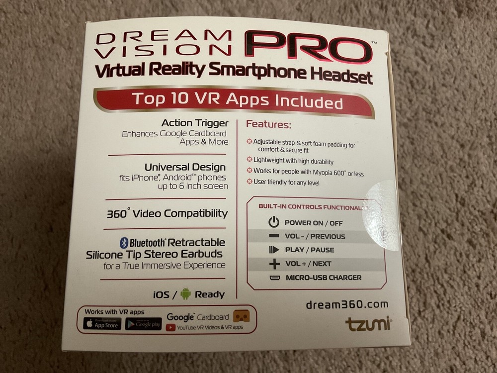 NEW VR GAMING DREAM VISION PRO Virtual Reality Smartphone Headset ISO/ Ready
