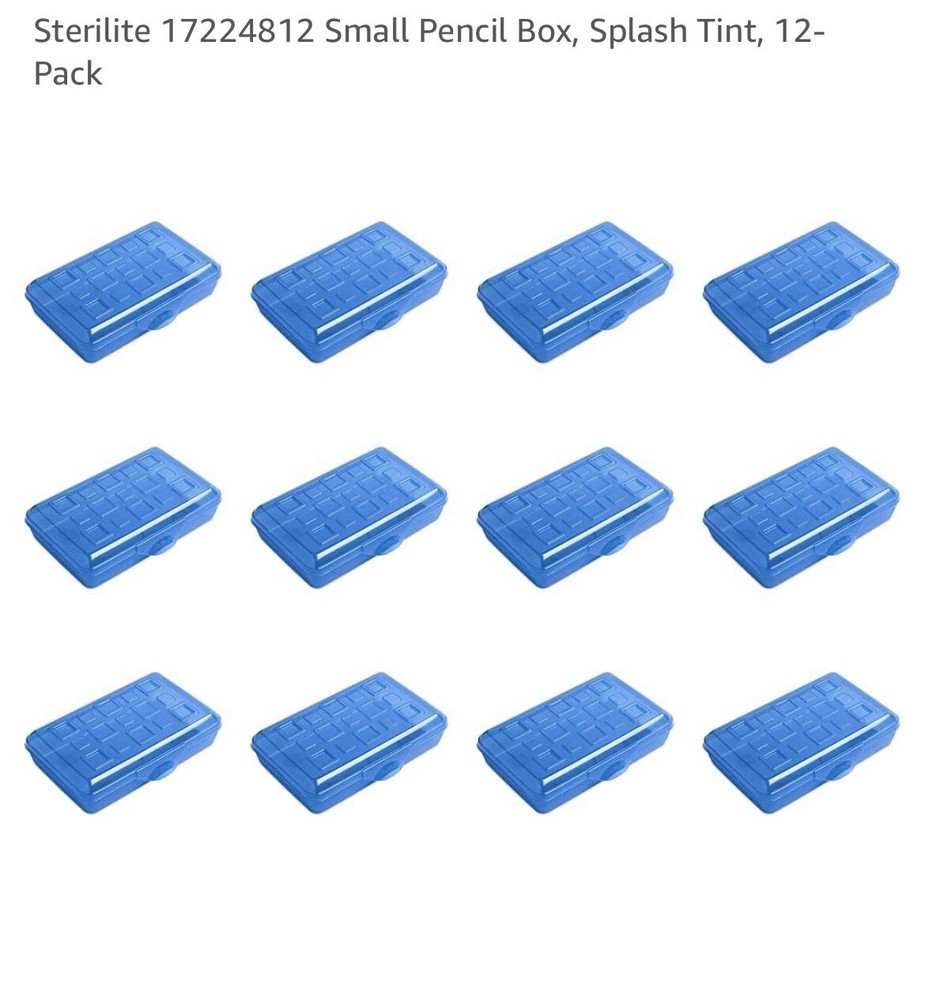 Sterlite 17224812 Small Pencil Box, Splash Tint 12pack