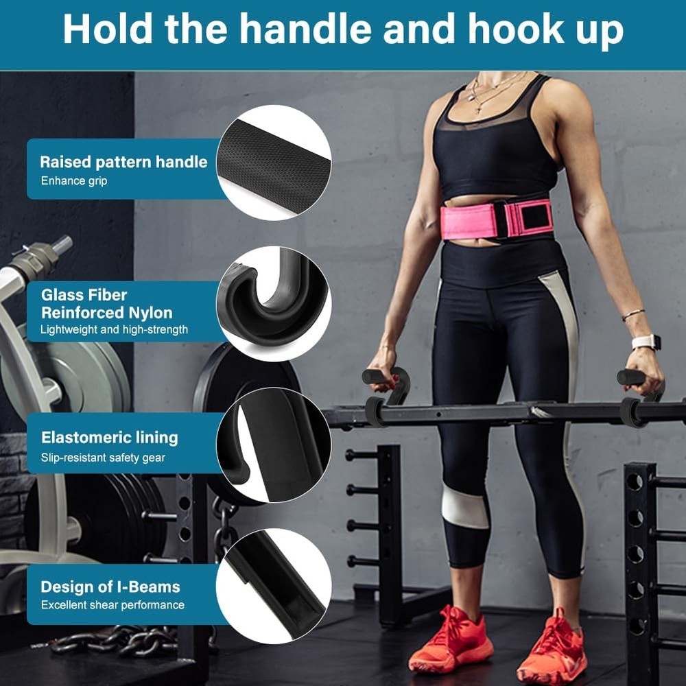 Neutral Grip Handle Attachment Pull-up Bars 1 Pair Portable Hooks Barbell Row