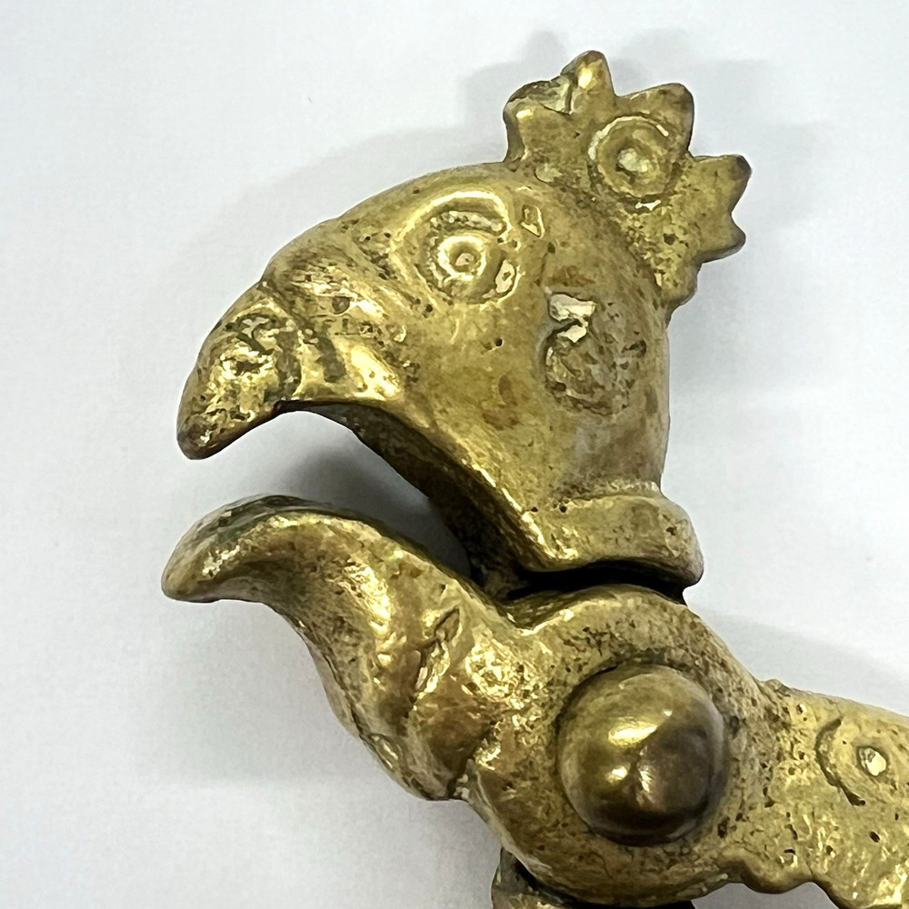 VTG Solid Brass Rooster Chicken Nutcracker Figural Rustic Farmhouse Cabincore