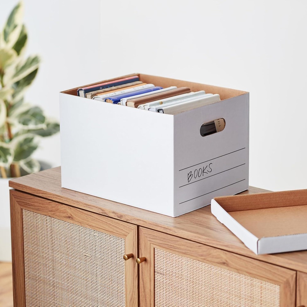 Storage and Documentation Box with Lid and Handles, Basic, 20-Piece, White