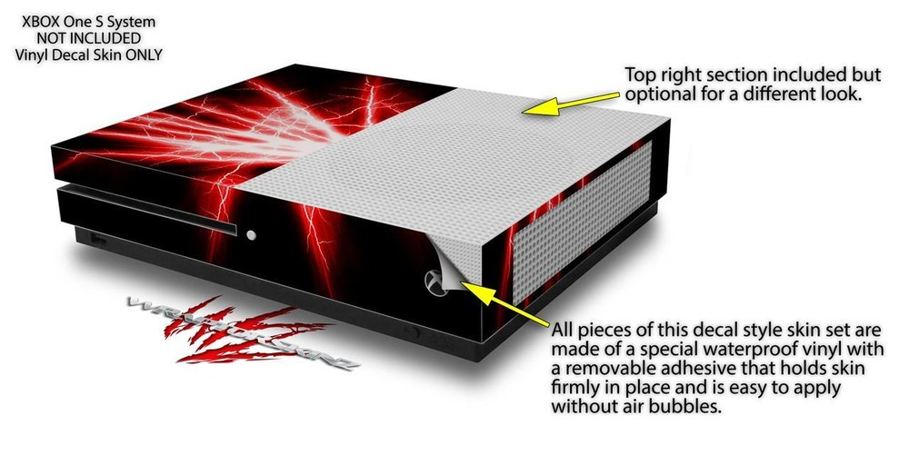 Skin XBOX One S Console Controller Lightning Red