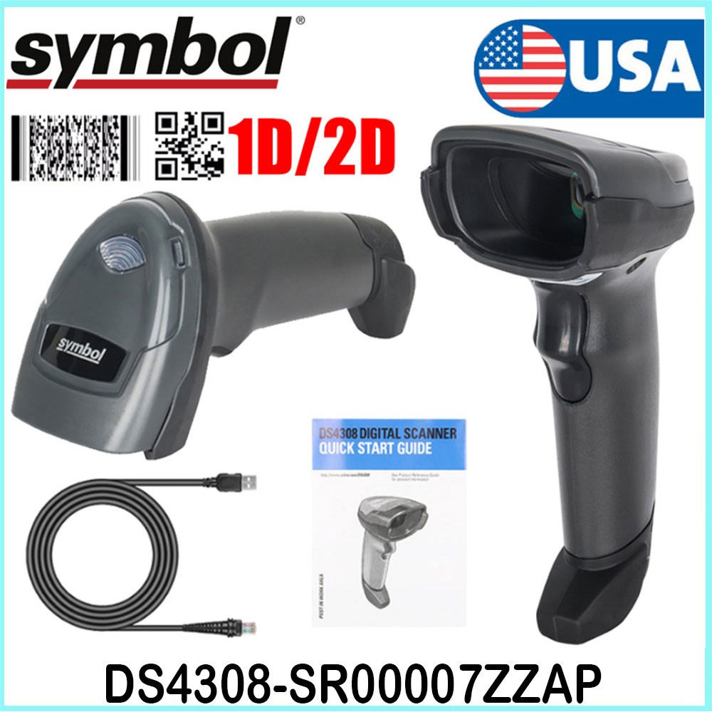 Zebra Symbol DS4308-SR 1D/2D Handheld USB Barcode Scanner QR Code Reader Kit US