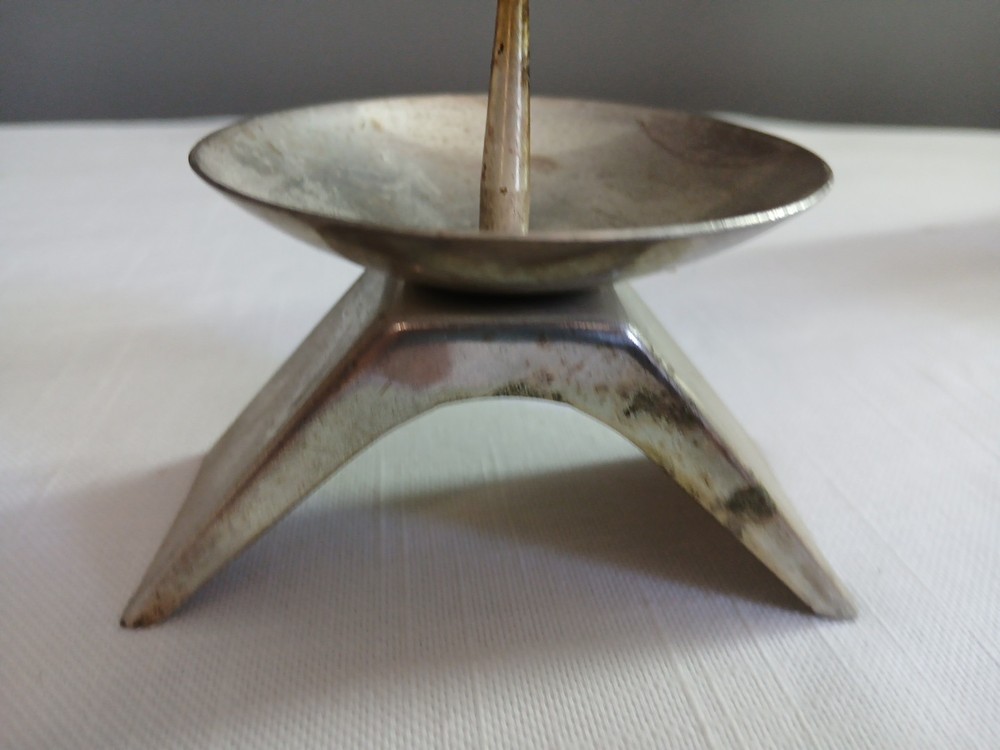 2 Vintage Modern Silver #366 Japan Silverplate Candle Holders