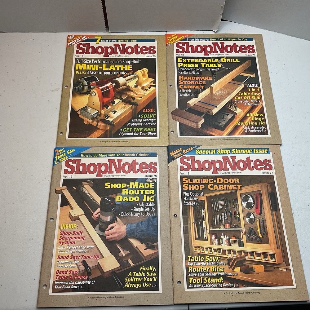 ShopNotes Magazine (Lot of 17) Tips, Tools, Techniques, Issues: 73-74,76-90