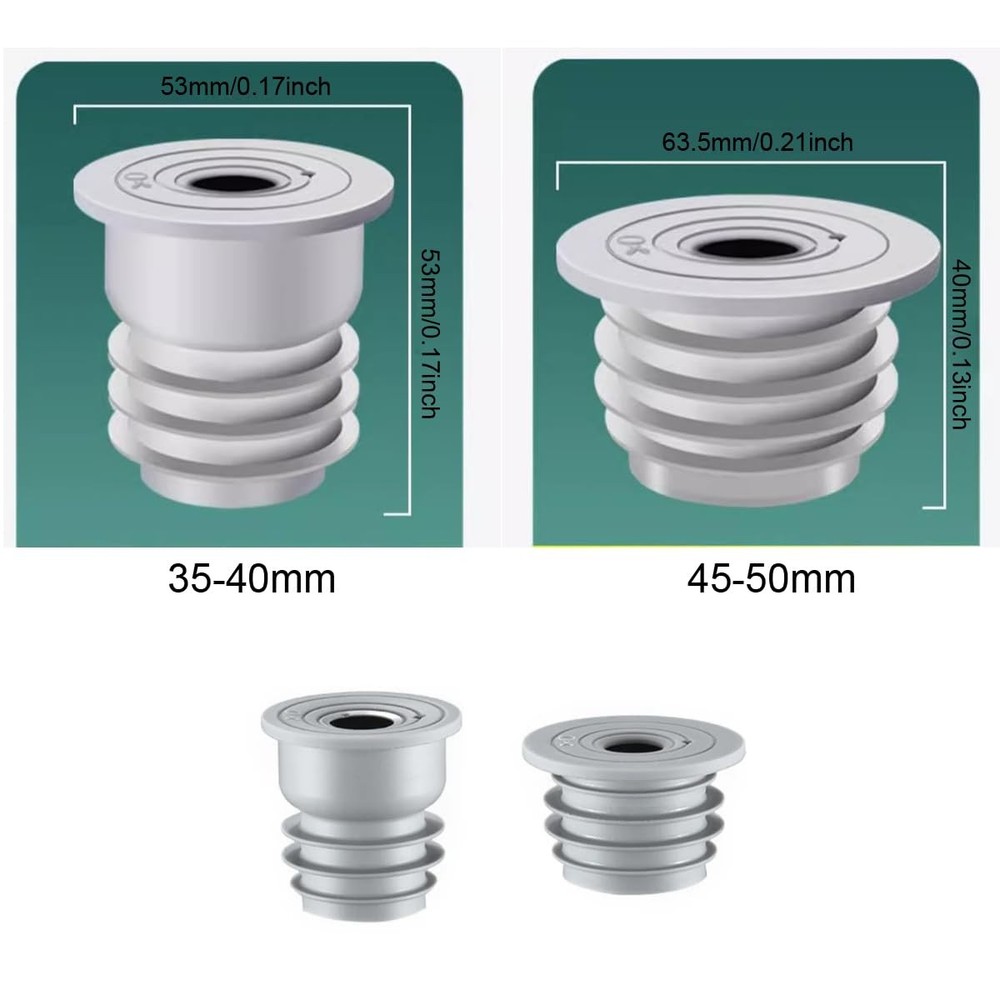 RecDec 2 Pack Washing Machine Drain Hose Seal Plug Odor-Free Silicone Gray