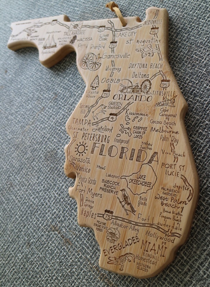 Totally Bamboo Florida Cutting Board Serving Destinations Charcuterie Etched