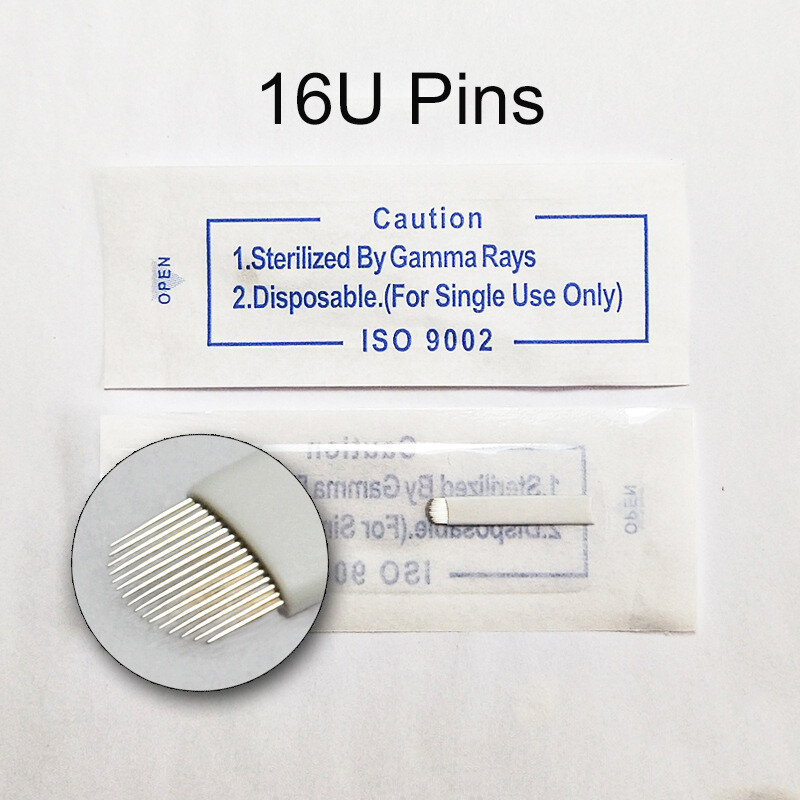 Microblading 16U Shape Permanent Makeup Tattoo Needles FOR Manual Eyebrow Blade